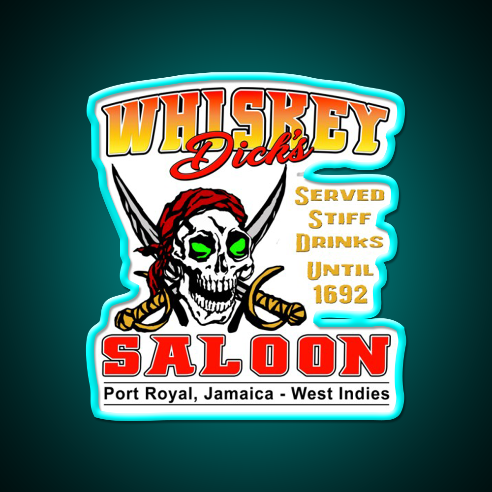 Whiskey Dicks Saloon V2 Whiskey Drink Bar Led Neon Sign Rgb Color
