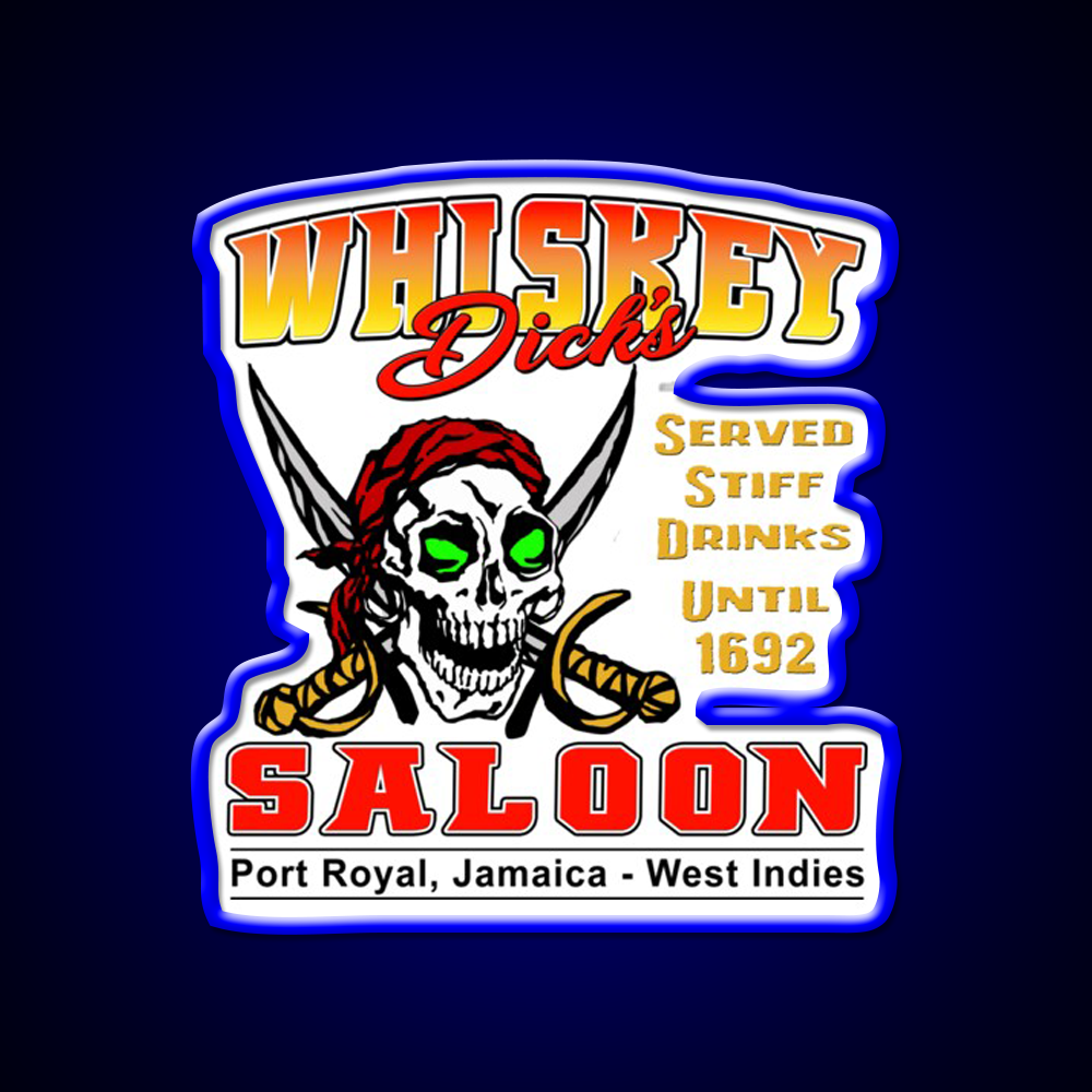 Whiskey Dicks Saloon V2 Whiskey Drink Bar Led Neon Sign Rgb Color