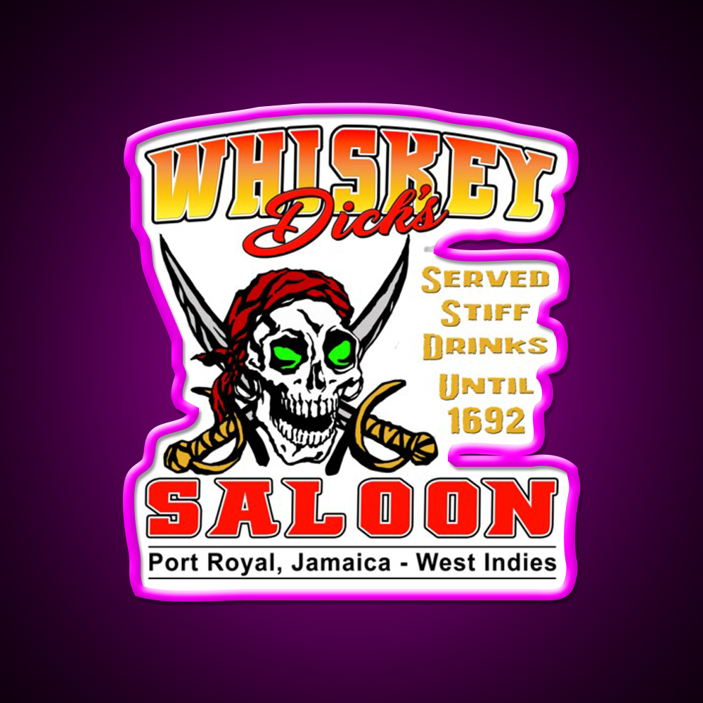 Whiskey Dicks Saloon V2 Whiskey Drink Bar Led Neon Sign Rgb Color
