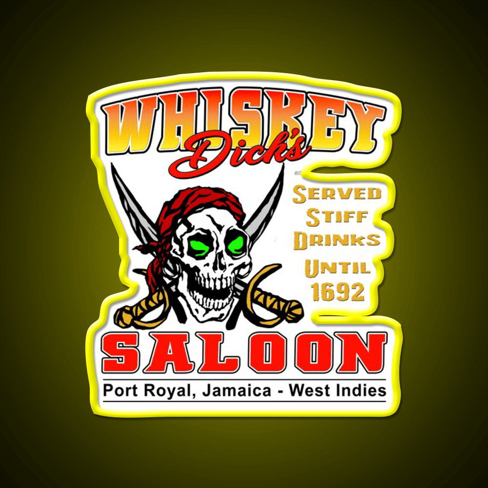 Whiskey Dicks Saloon V2 Whiskey Drink Bar Led Neon Sign Rgb Color - Shineneon