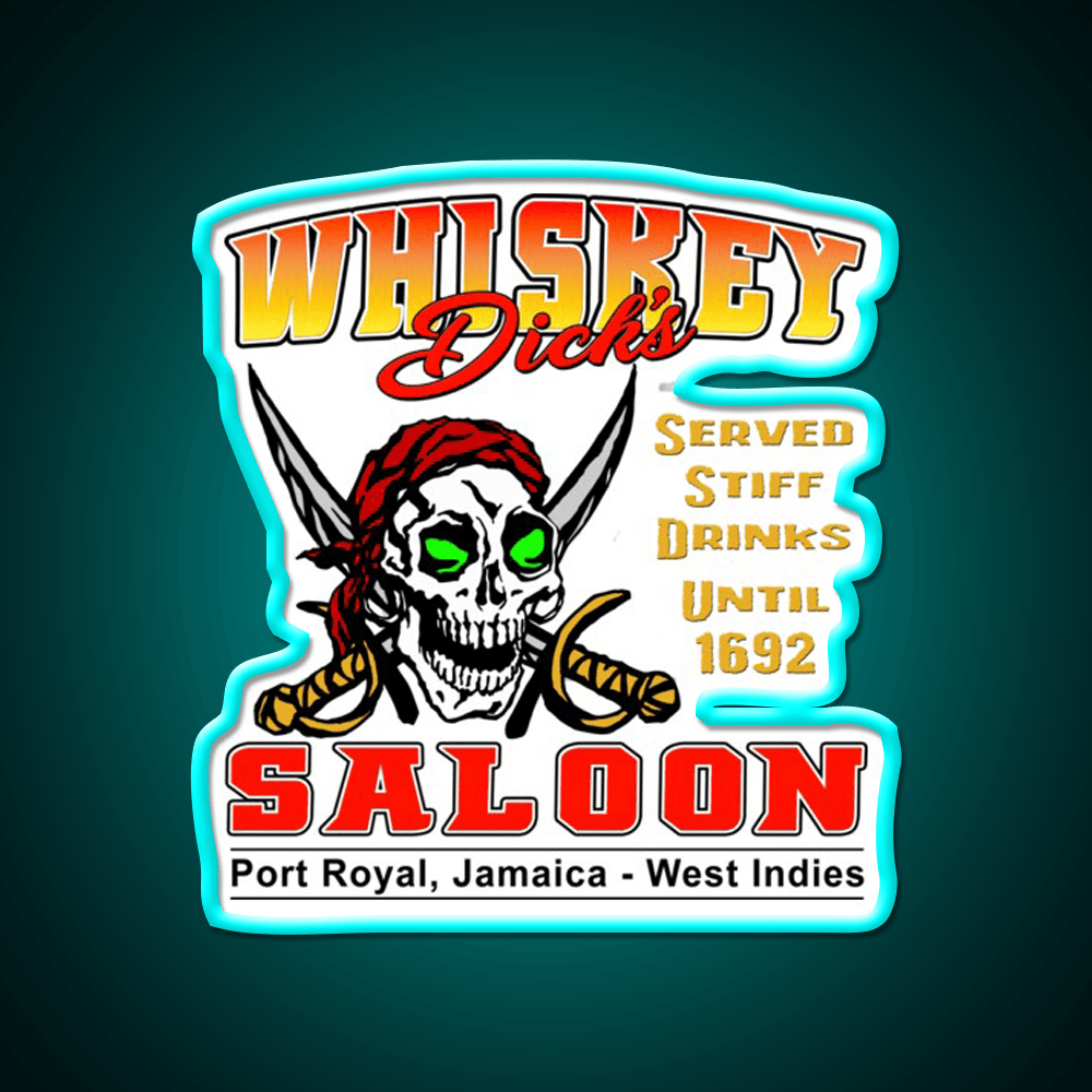 Whiskey Dicks Saloon V2 Whiskey Drink Bar Led Neon Sign Rgb Color - Shineneon