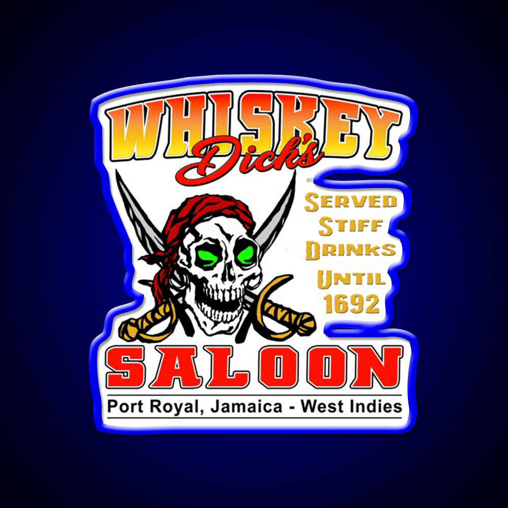 Whiskey Dicks Saloon V2 Whiskey Drink Bar Led Neon Sign Rgb Color - Shineneon
