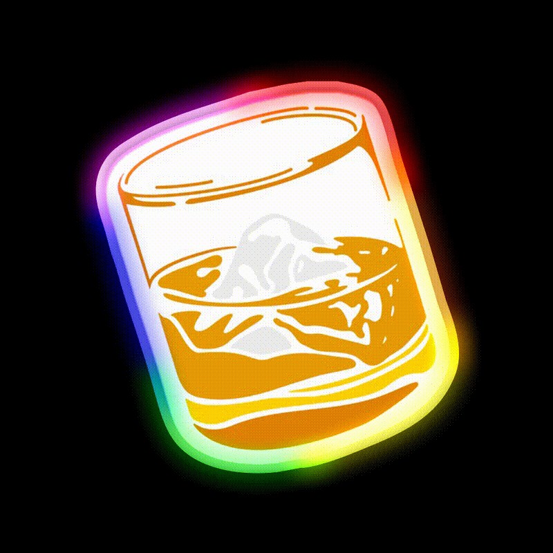 Whiskey Drink Bar Led Neon Sign Wall Art Rgb Color