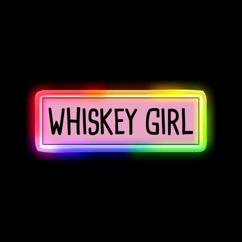 Whiskey Girl Whiskey Drink Bar Led Neon Sign Rgb Color