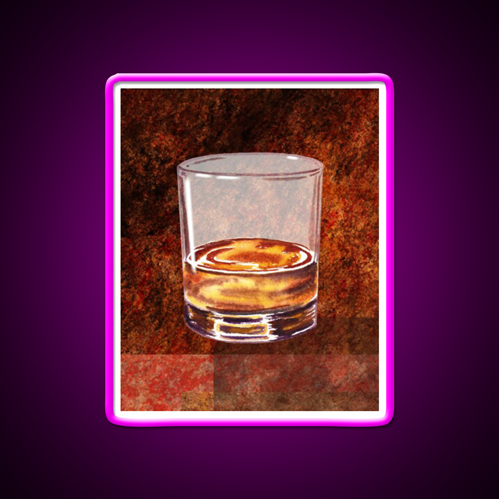 Whiskey Glass Whiskey Drink Bar Led Neon Sign Rgb Color