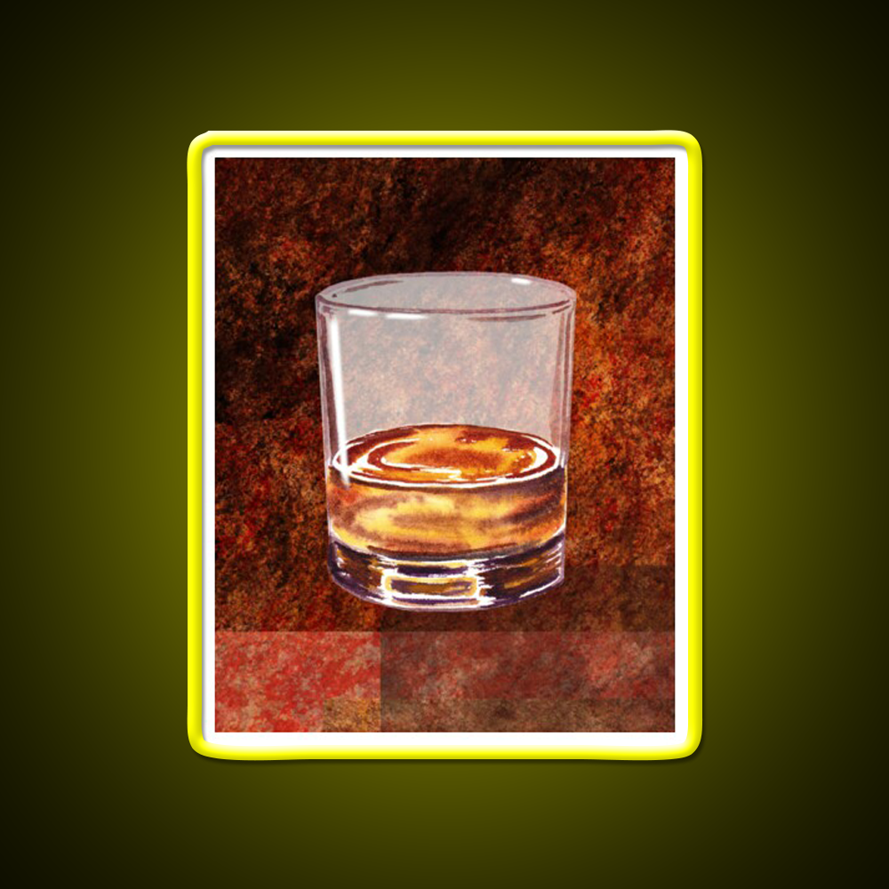 Whiskey Glass Whiskey Drink Bar Led Neon Sign Rgb Color