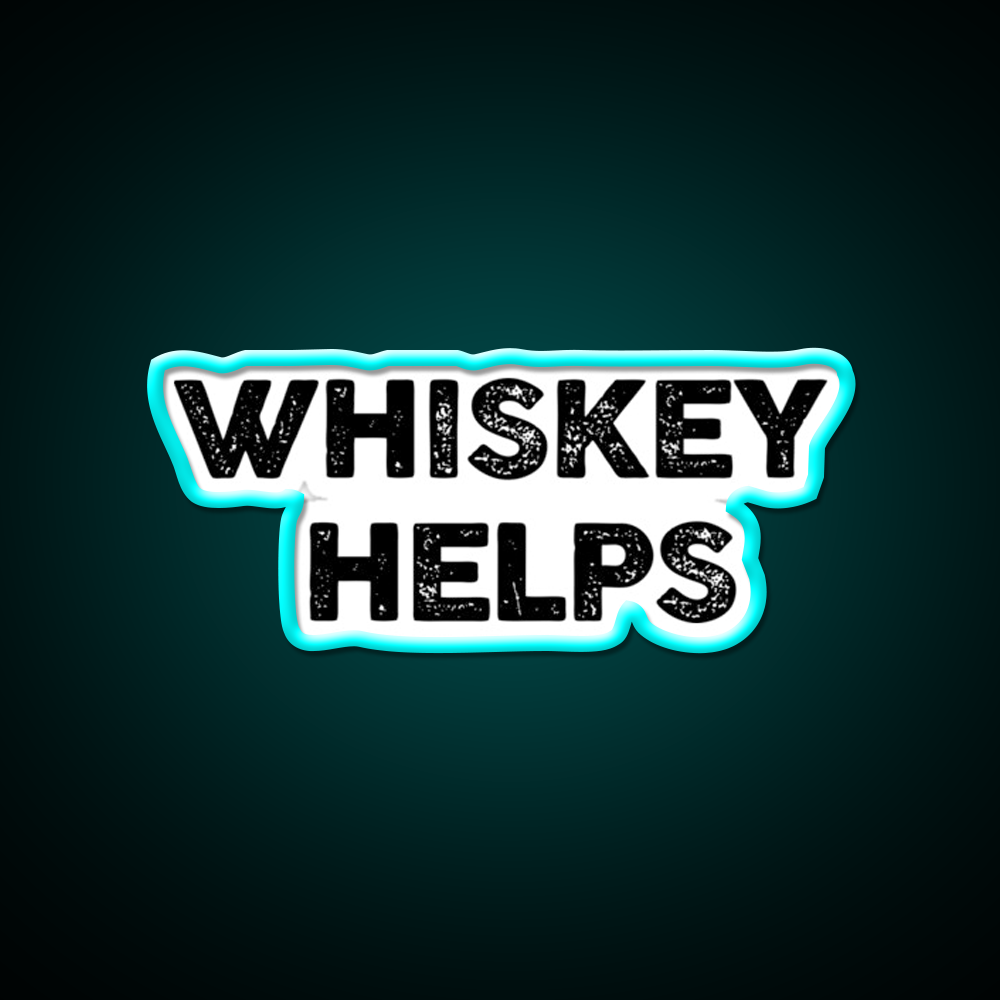 Whiskey Helps Beer Bar Decor Led Neon Sign Rgb Color - Size and dimension reference
