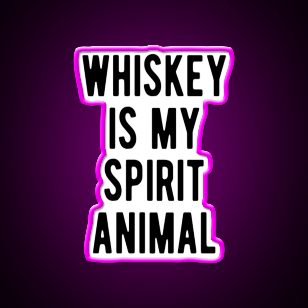 Whiskey Is My Spirit Animal Man Cave Bar Led Neon Sign Rgb Color