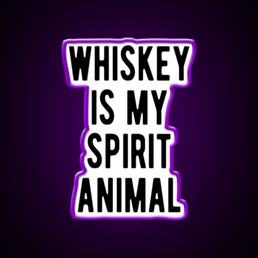 Whiskey Is My Spirit Animal Man Cave Bar Led Neon Sign Rgb Color