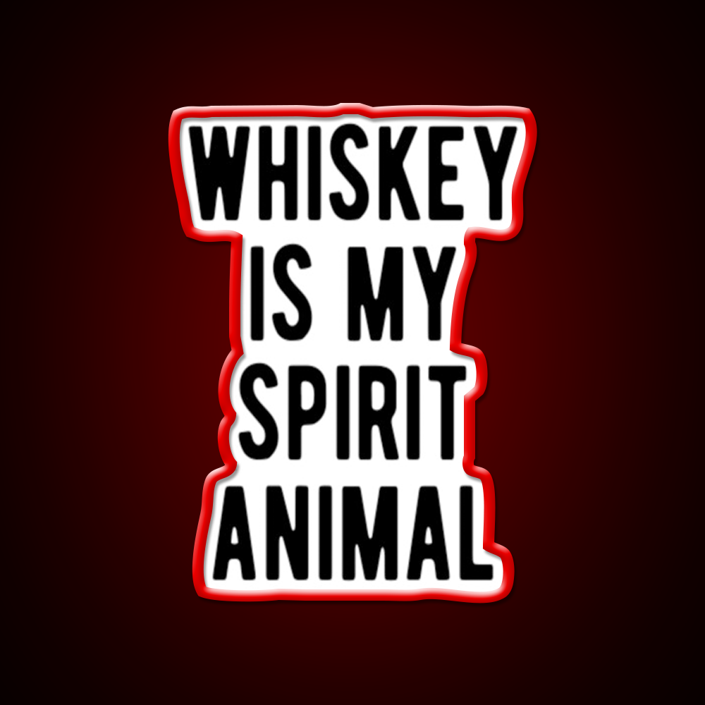 Whiskey Is My Spirit Animal Man Cave Bar Led Neon Sign Rgb Color