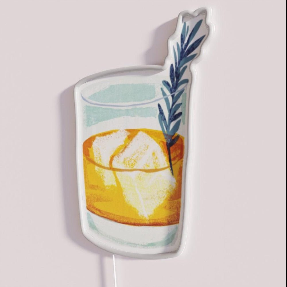 Whiskey On The Rocks Whiskey Lover Rgb Led Neon Sign - Shineneon