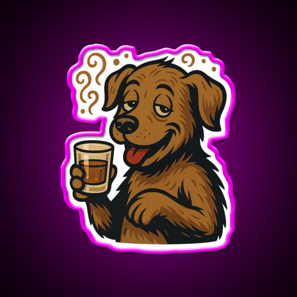 Whiskey Pup Whiskey Drink Bar Led Neon Sign Rgb Color