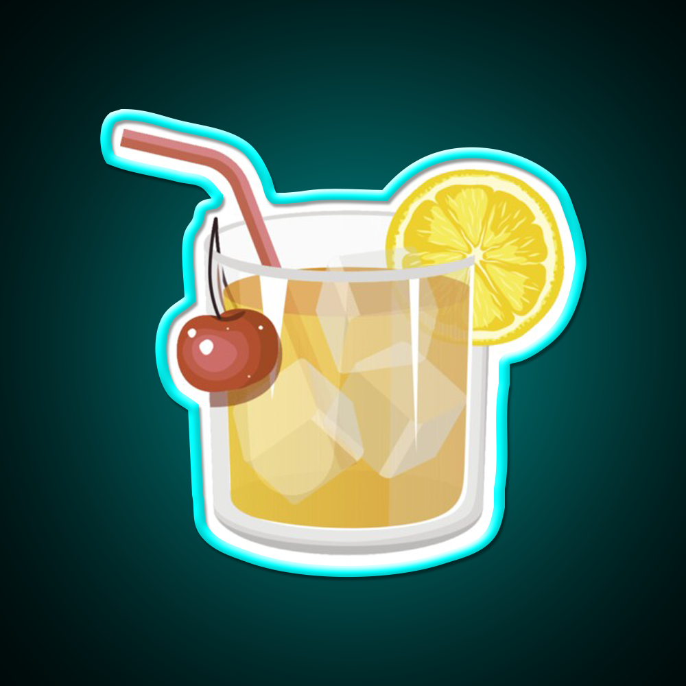 Whiskey Sour Cocktail Bar Decor Led Neon Sign Home Bar Decor Rgb Color - Size and dimension reference