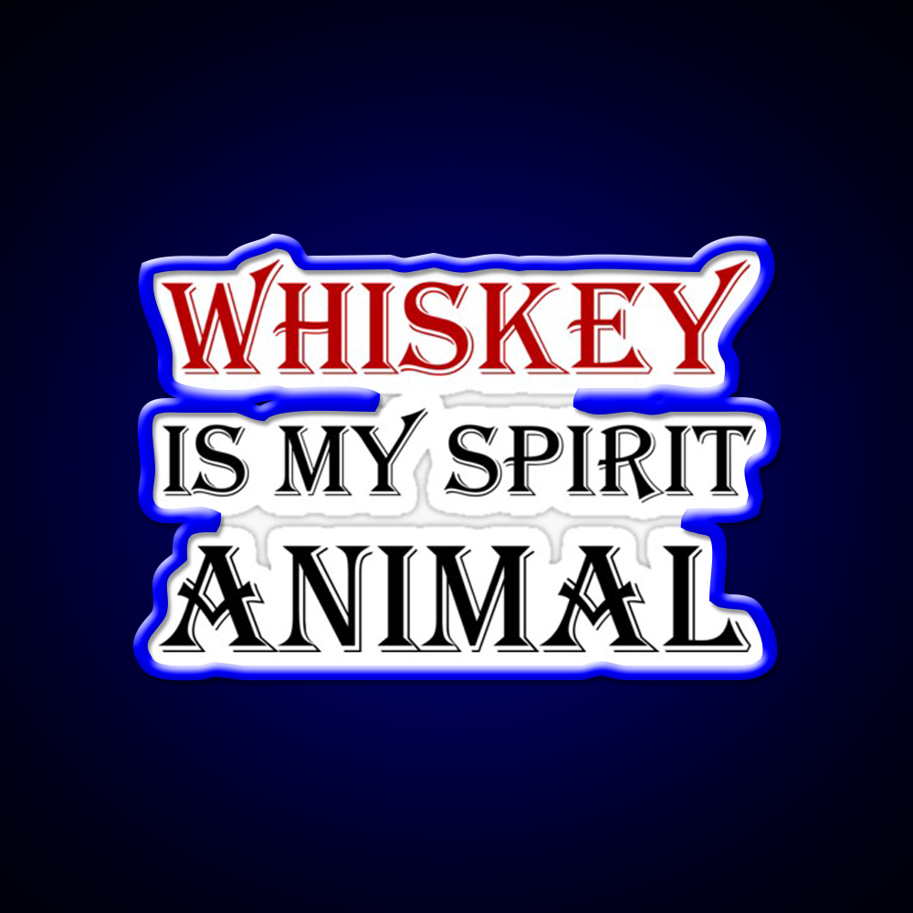 Whiskey Spirit Animal Whiskey Drink Bar Led Neon Sign Rgb Color