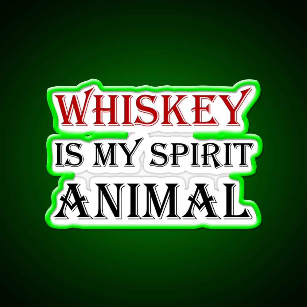 Whiskey Spirit Animal Whiskey Drink Bar Led Neon Sign Rgb Color