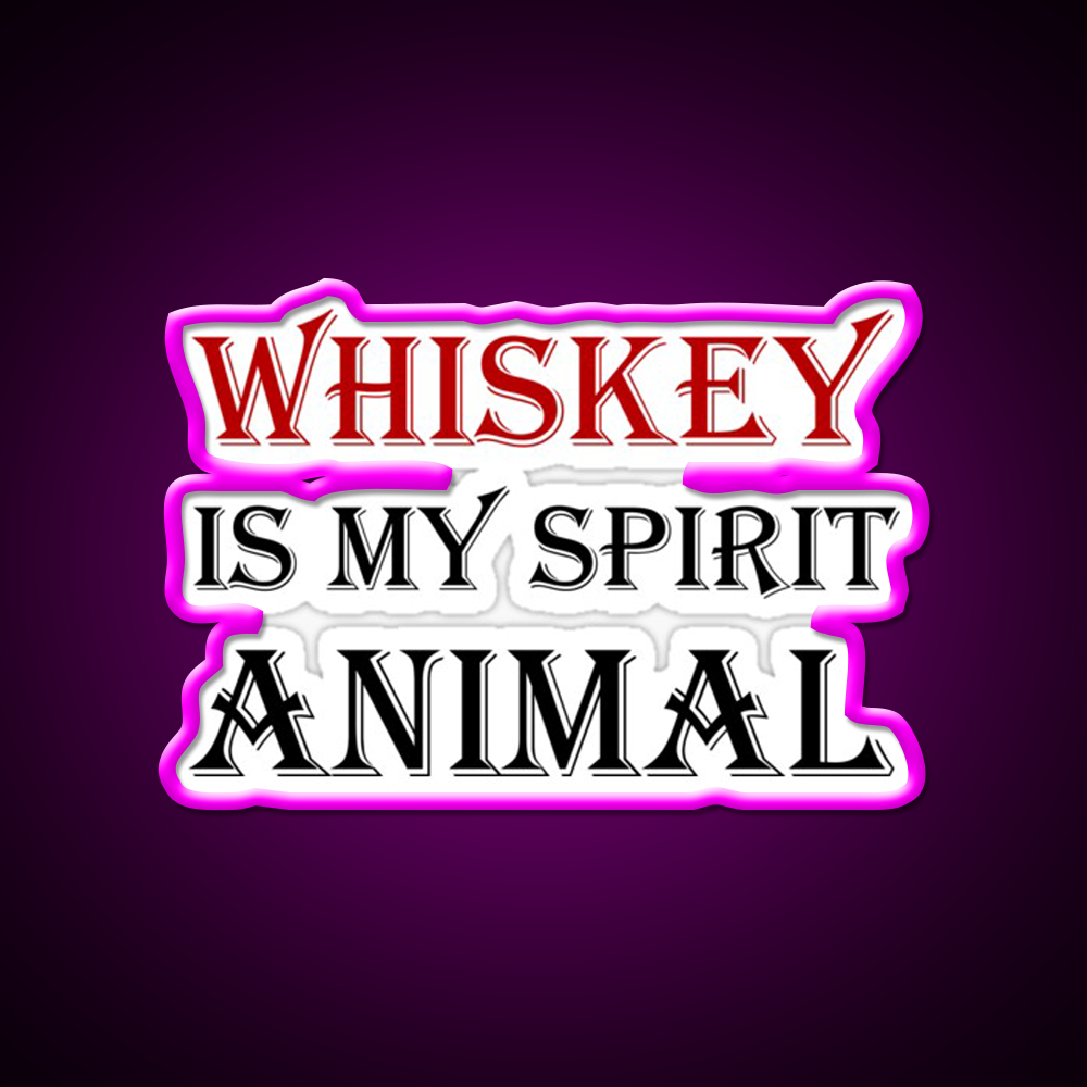 Whiskey Spirit Animal Whiskey Drink Bar Led Neon Sign Rgb Color