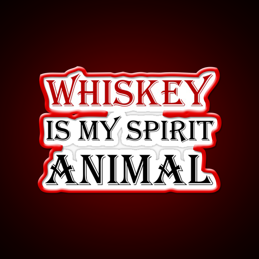 Whiskey Spirit Animal Whiskey Drink Bar Led Neon Sign Rgb Color