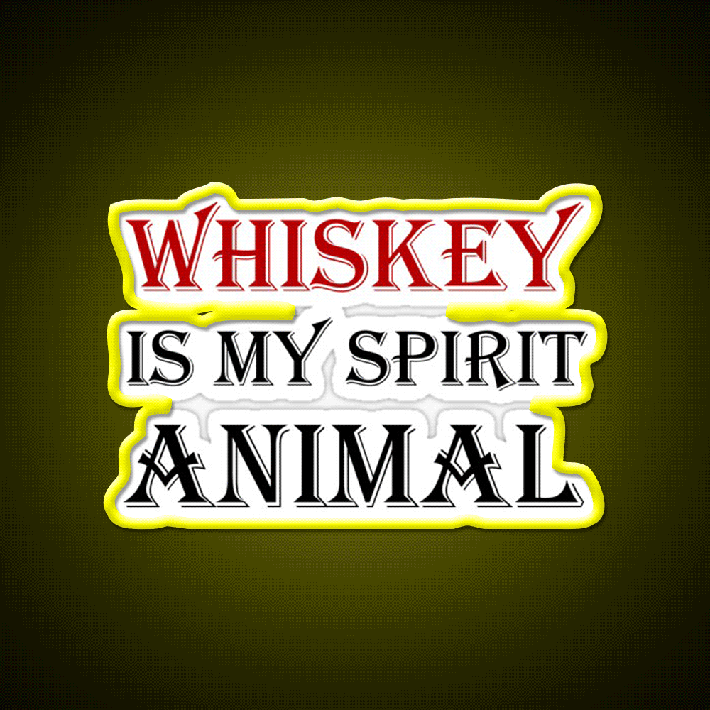 Whiskey Spirit Animal Whiskey Drink Bar Led Neon Sign Rgb Color
