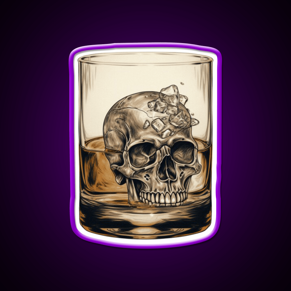 Whisky Skull Essential Whiskey Drink Bar Led Neon Sign Rgb Color - Shineneon