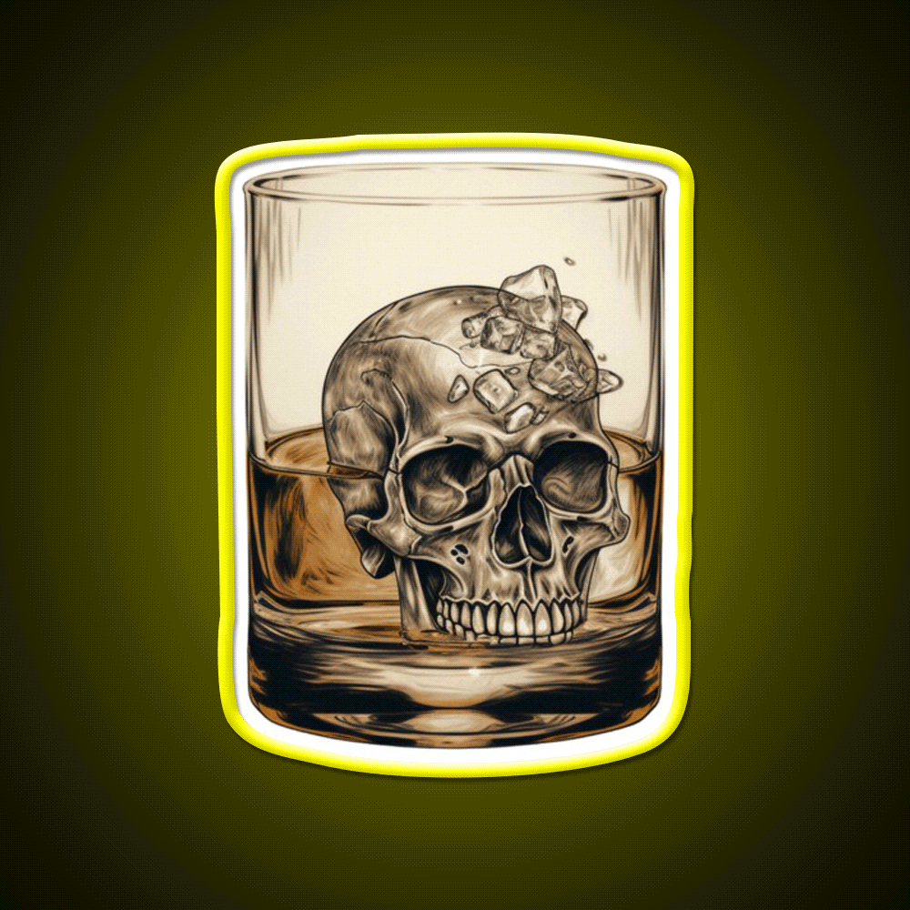 Whisky Skull Essential Whiskey Drink Bar Led Neon Sign Rgb Color