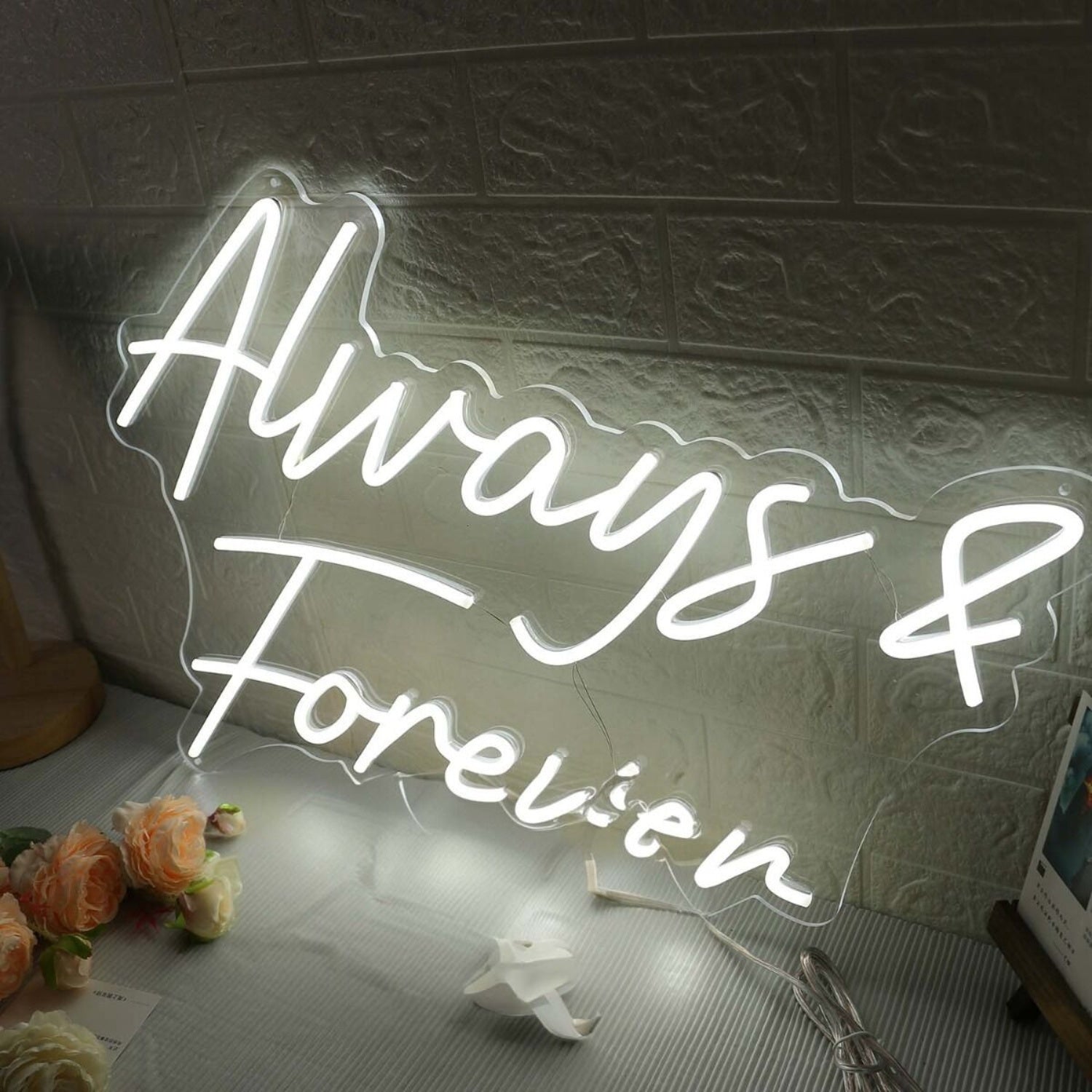 White Always And Forever White Led Neon Sign - Shineneon