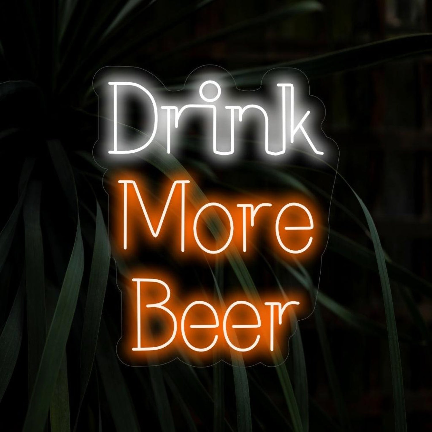 White And Orange Drink More Beer Led Neon Sign For Bar Wall Decor | Shineneon