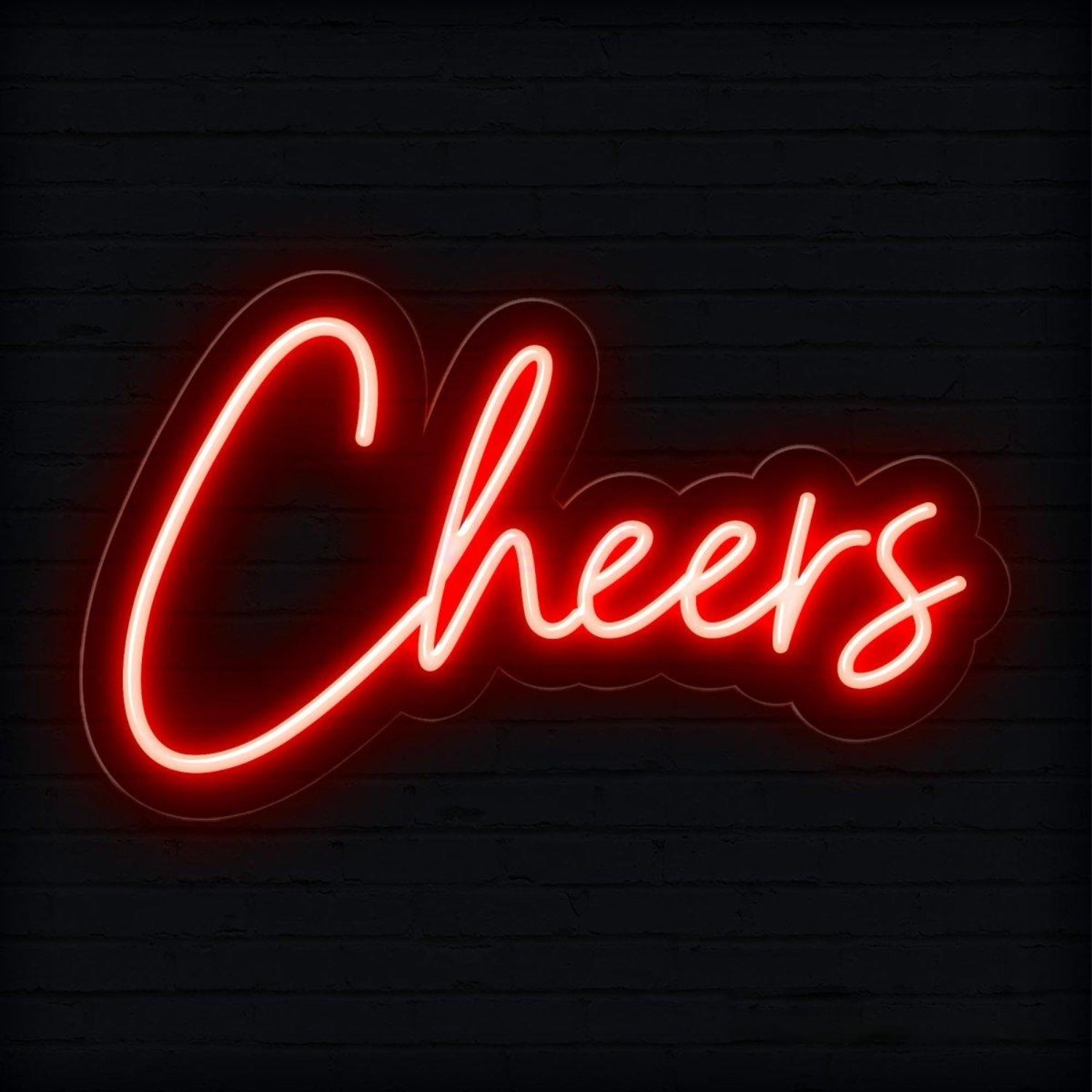 White Cheers Led Neon Sign For Bar Restaurant And Home Decor | Shineneon