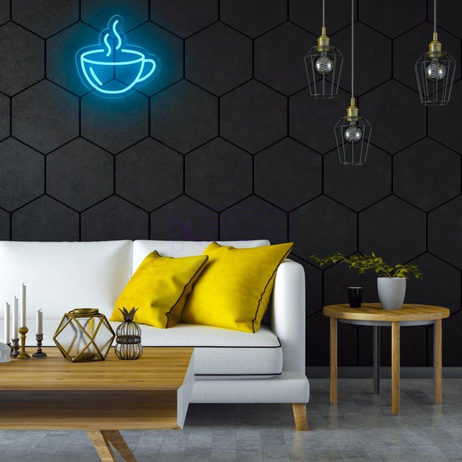 White Coffee Cup Led Neon Sign For Cafe Brick Wall Decor | Shineneon