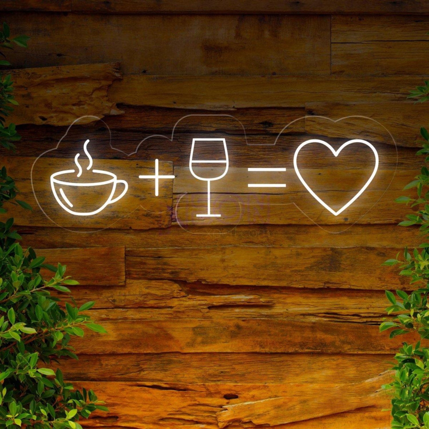 White Coffee Wine Heart Led Neon Sign For Cafe Bar Home Decor | Shineneon