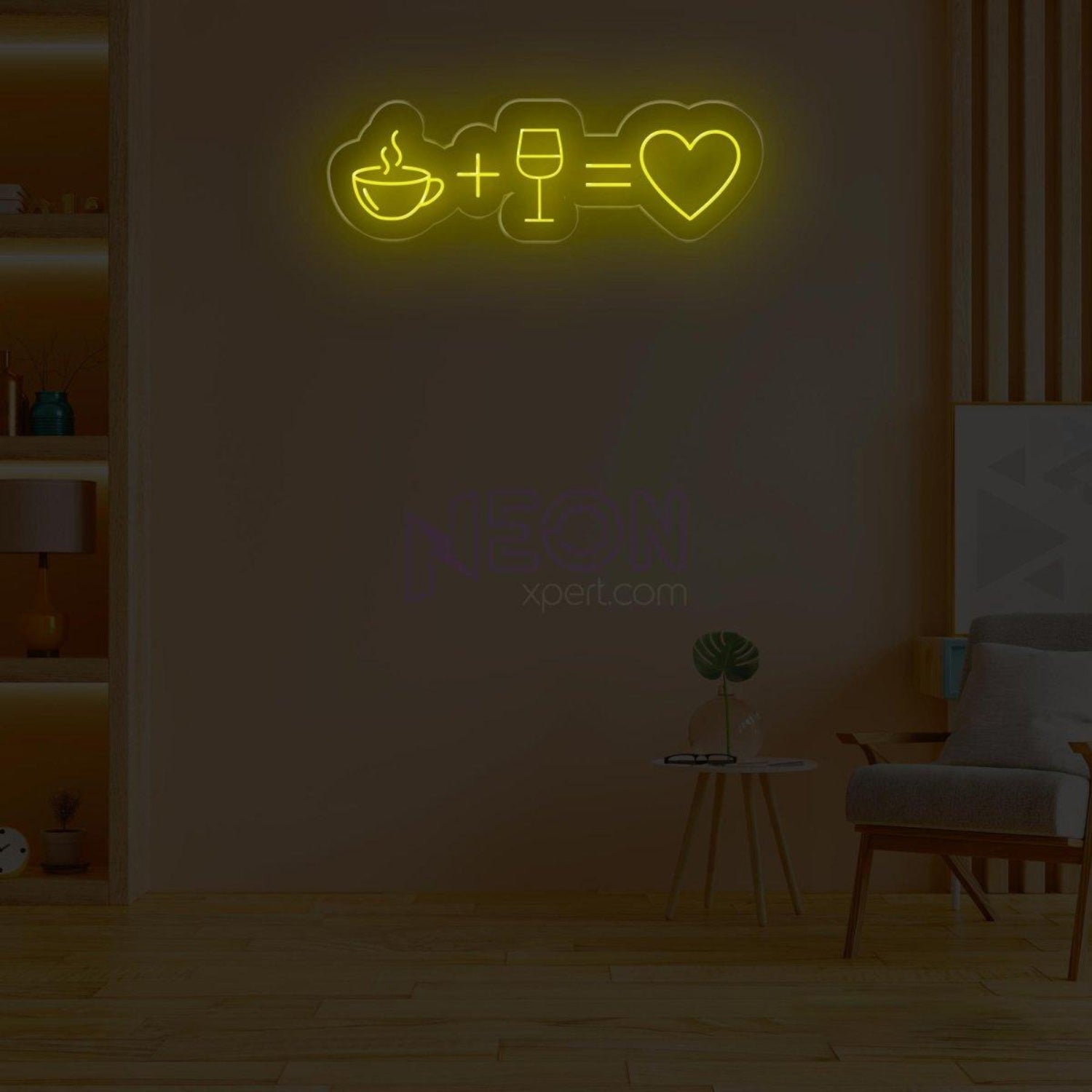 White Coffee Wine Heart Led Neon Sign For Cafe Bar Home Decor | Shineneon