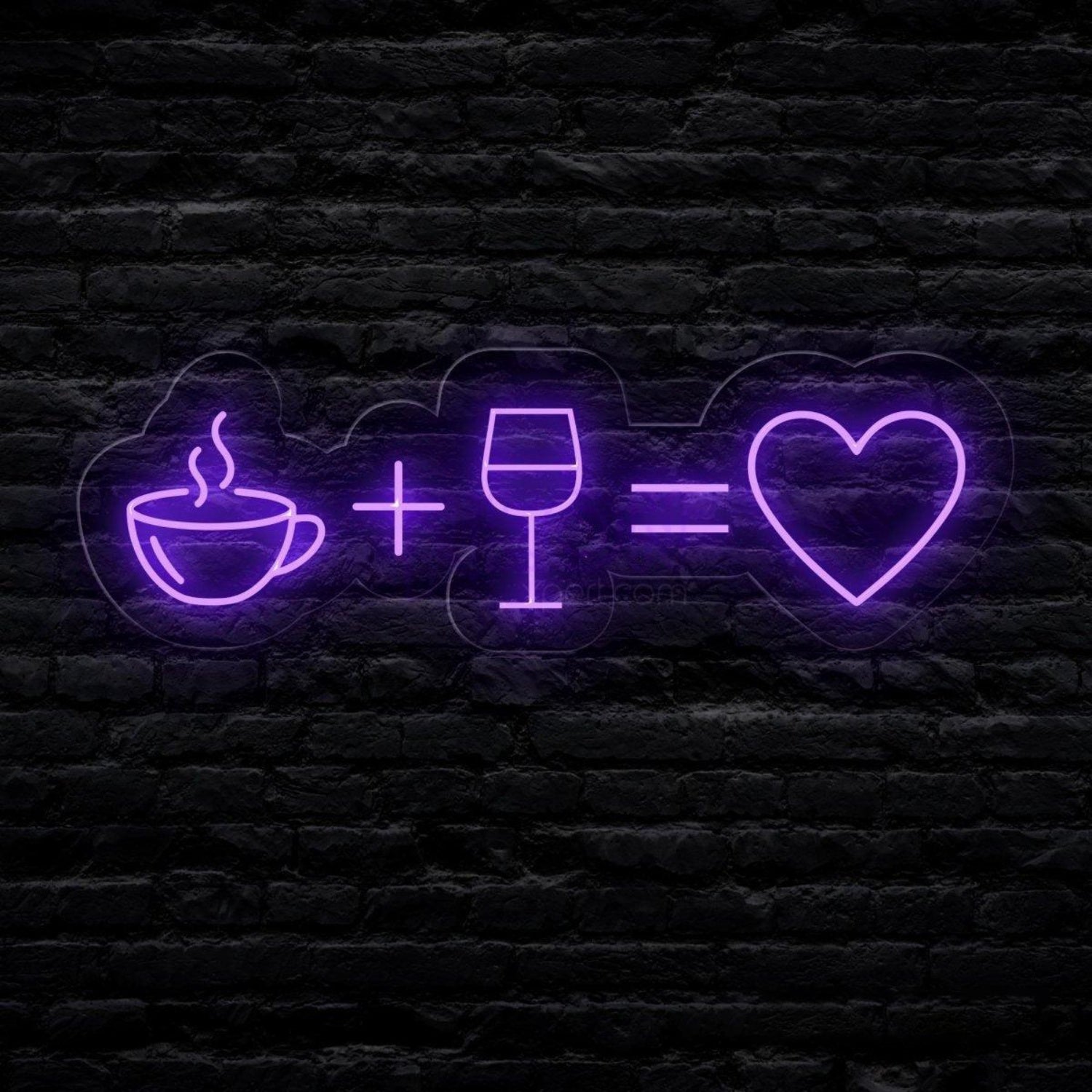 White Coffee Wine Heart Led Neon Sign For Cafe Bar Home Decor | Shineneon