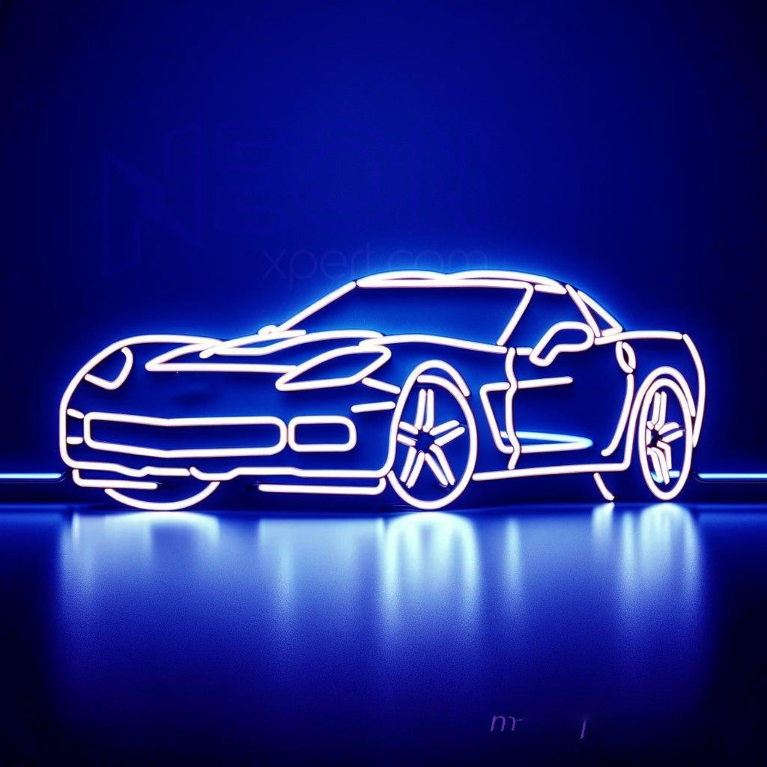White Corvette Outline Led Neon Sign Auto-Themed Wall Art | Shineneon