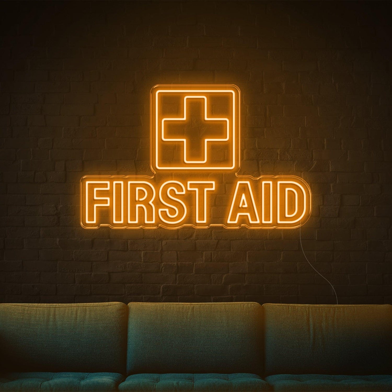 White Cross First Aid Led Neon Sign For Indoor Emergency Stations | Shineneon