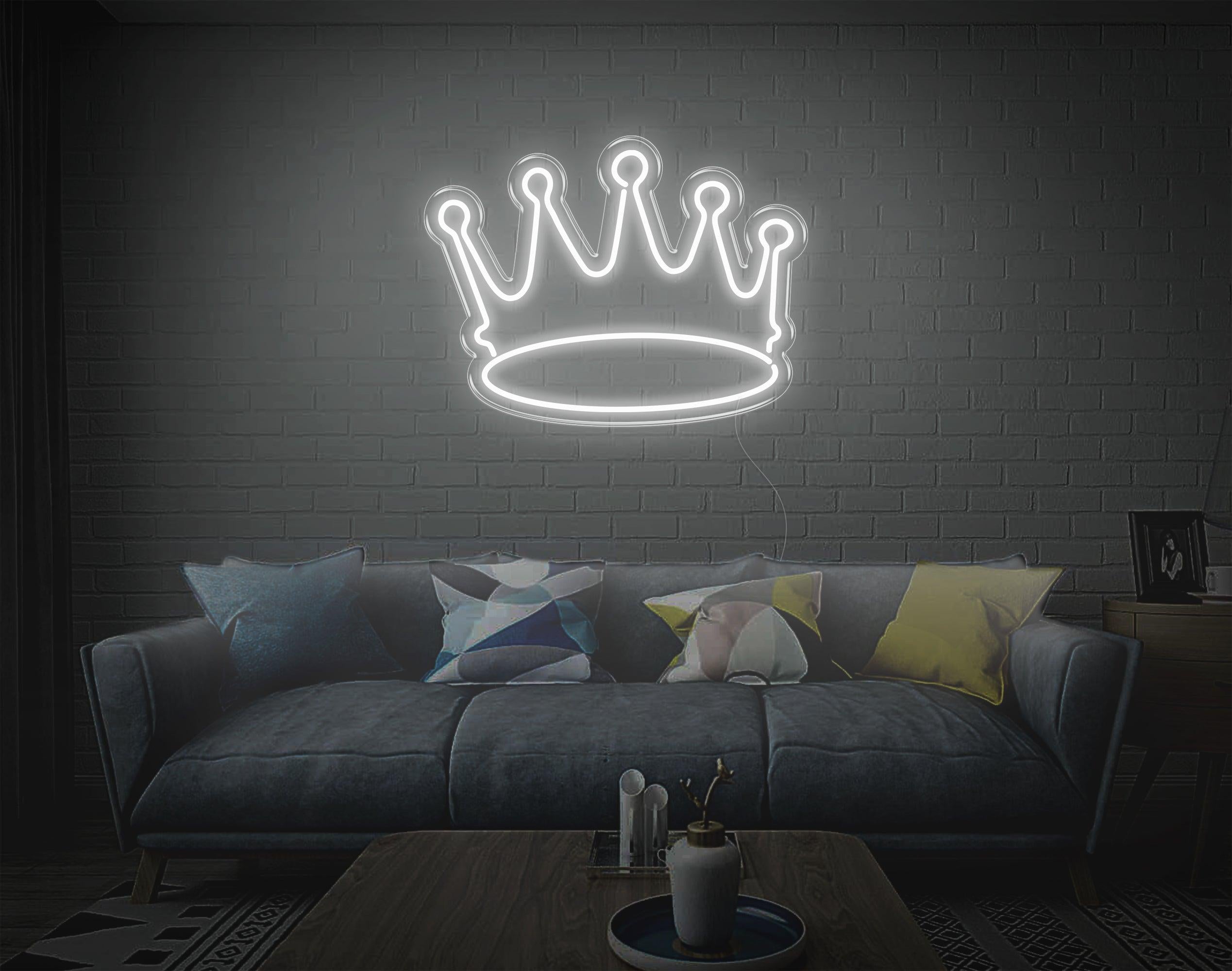 White Crown V2 Led Neon Sign For Modern Home Cafe Decor | Shineneon