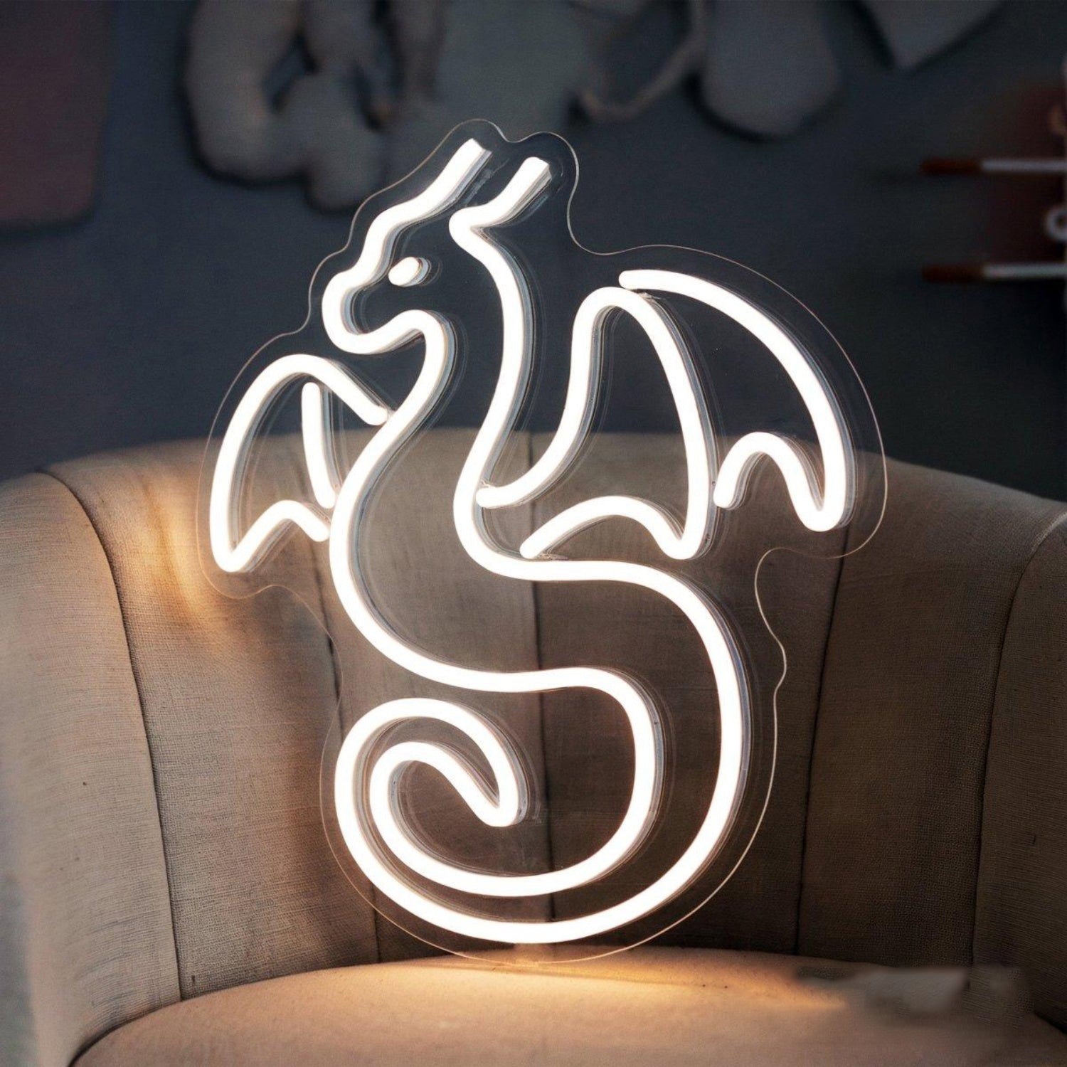 White Dragon Led Neon Sign For Kids Room Nursery Wall Decor | Shineneon