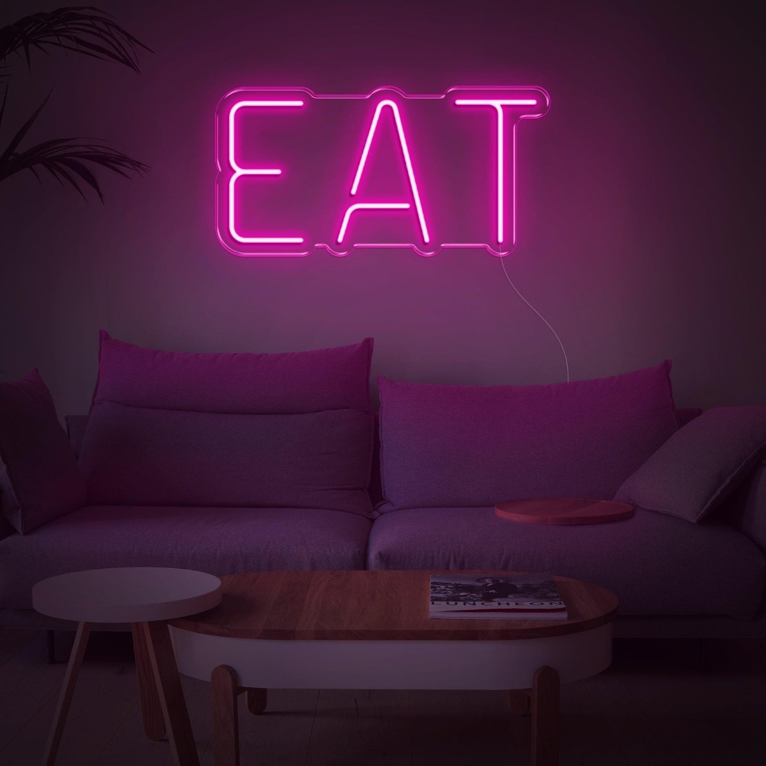 White Eat Led Neon Sign For Modern Kitchen Dining Room Decor | Shineneon