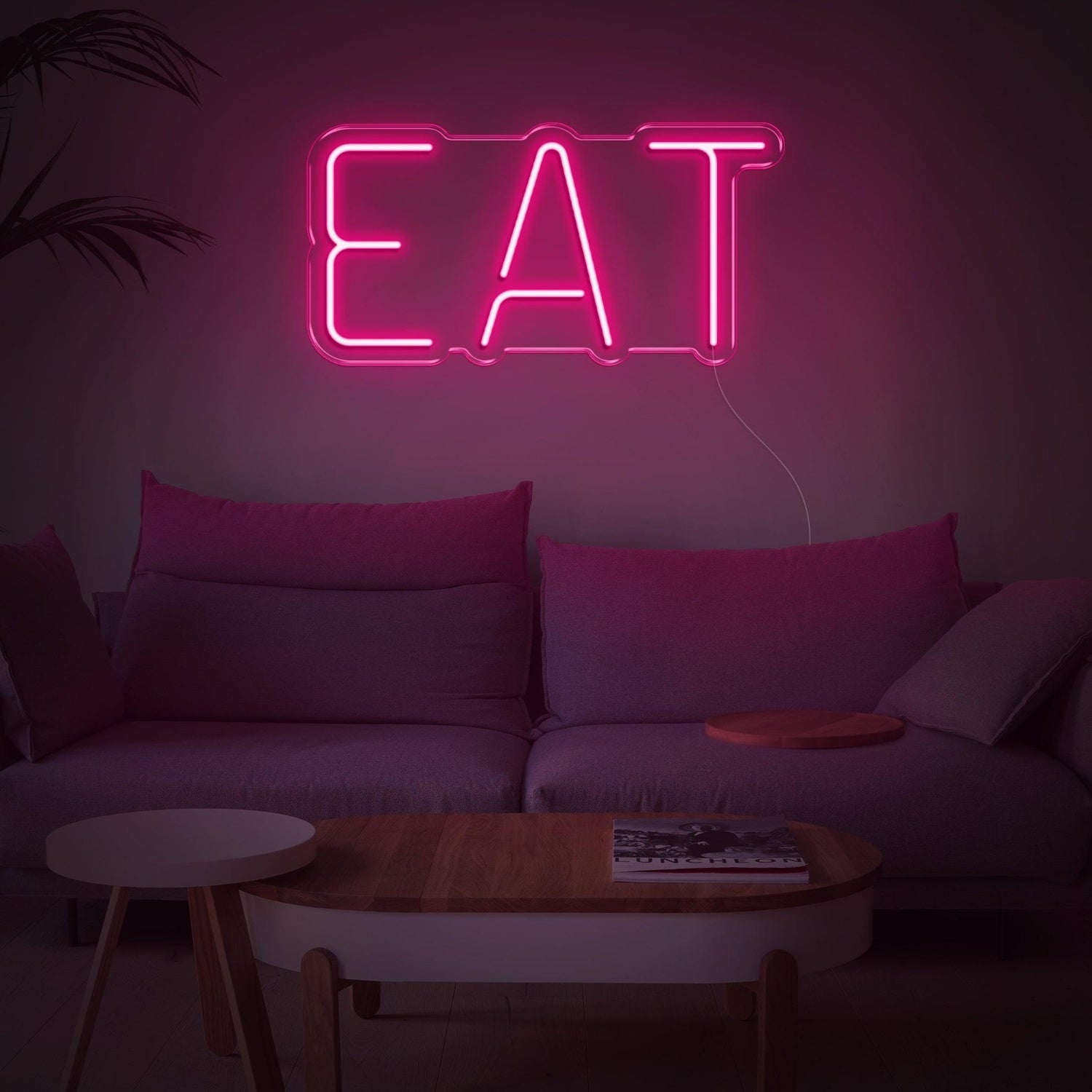 White Eat Led Neon Sign For Modern Kitchen Dining Room Decor | Shineneon