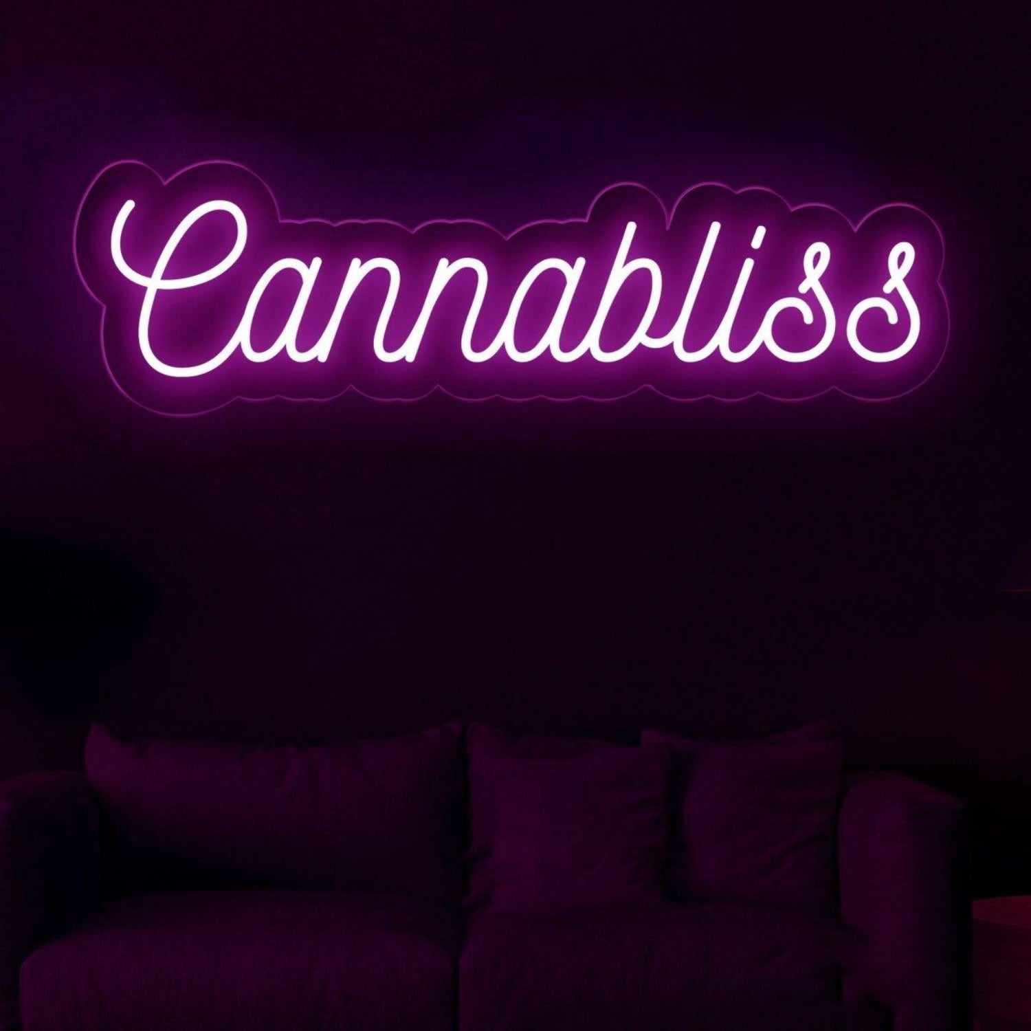 White Glow Cannabli Led Neon Sign For Home Decor | Shineneon