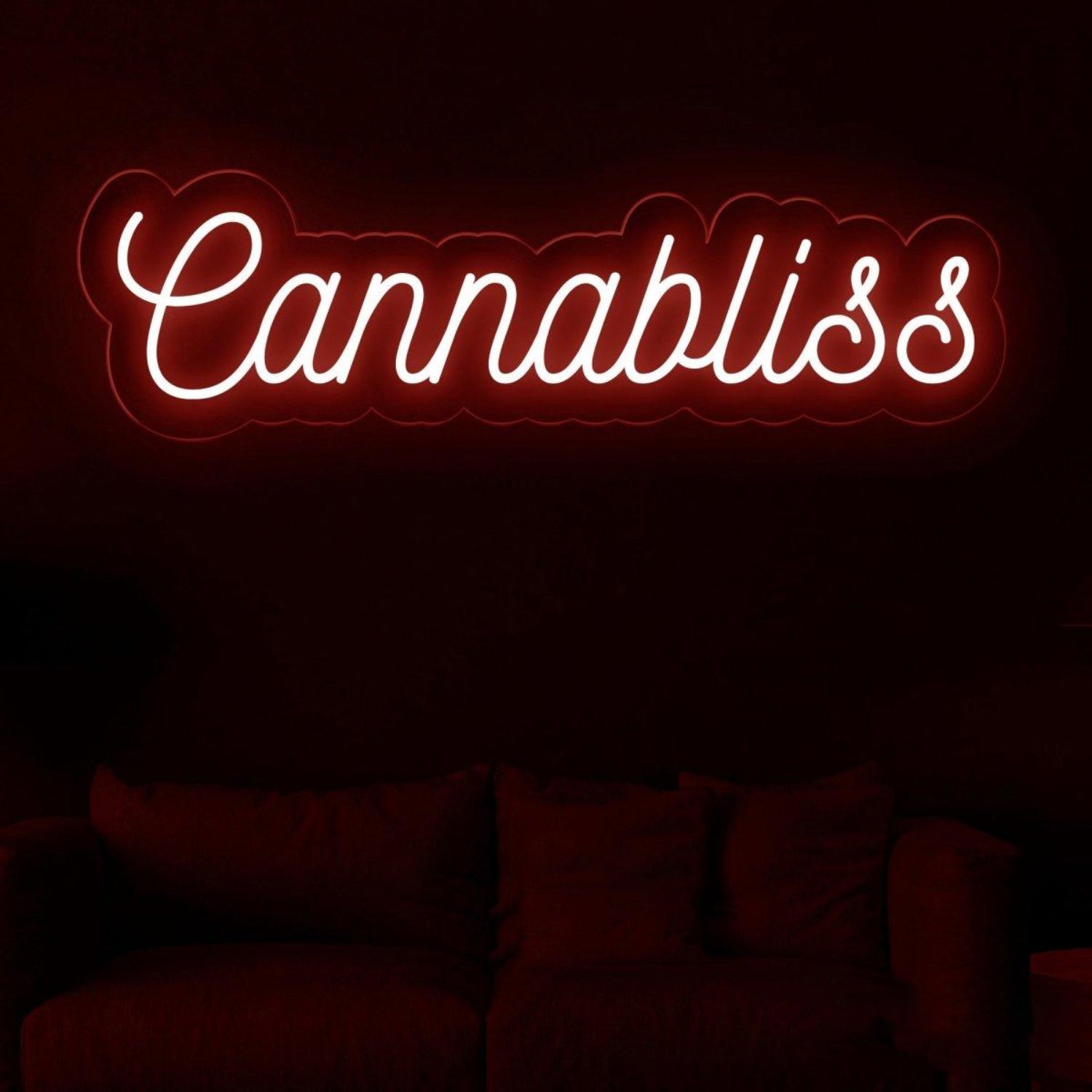 White Glow Cannabli Led Neon Sign For Home Decor | Shineneon