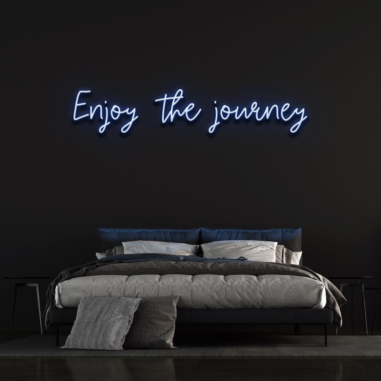 White Glow Enjoy The Journey Led Neon Sign Bedroom Wall Art Decor | Shineneon