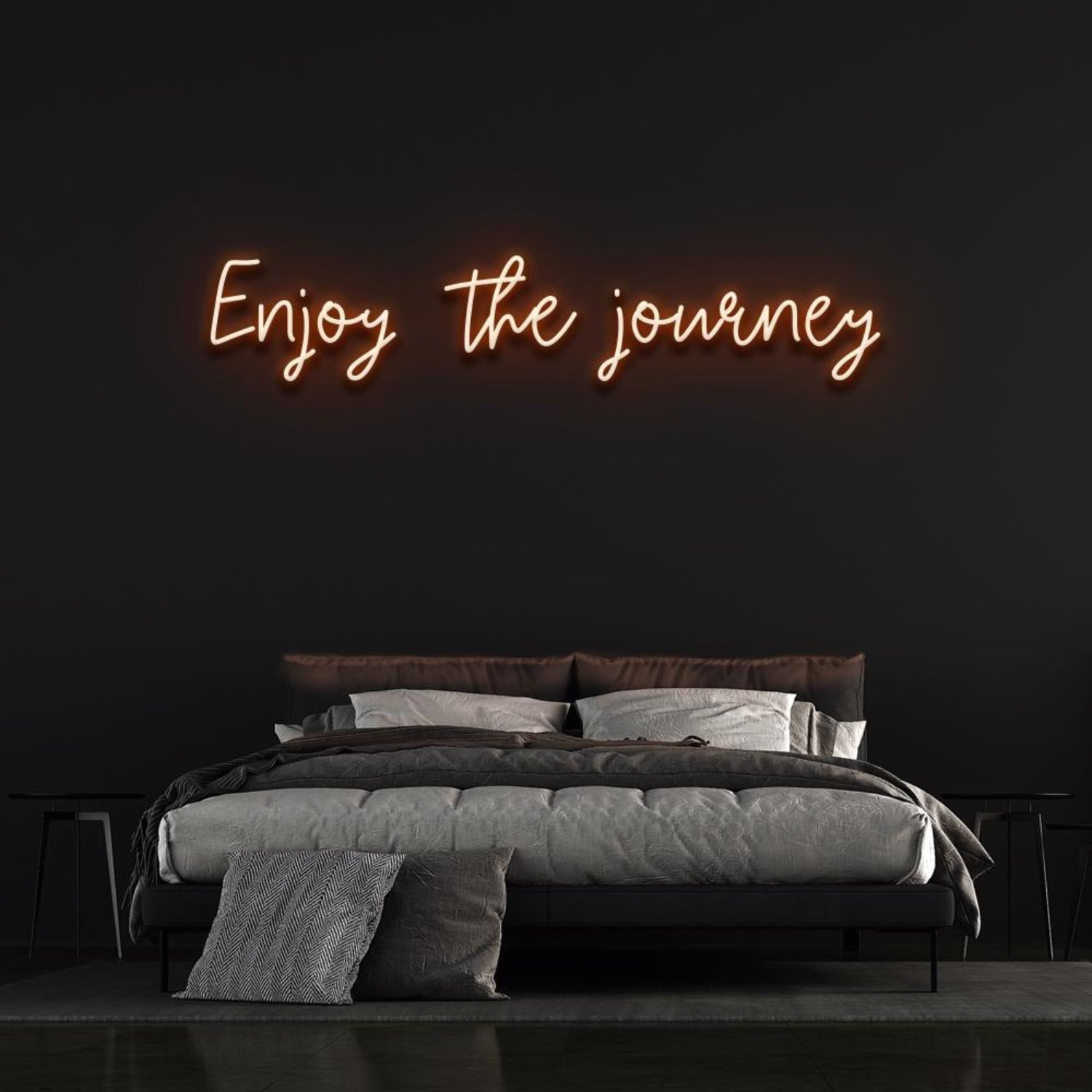 White Glow Enjoy The Journey Led Neon Sign Bedroom Wall Art Decor | Shineneon