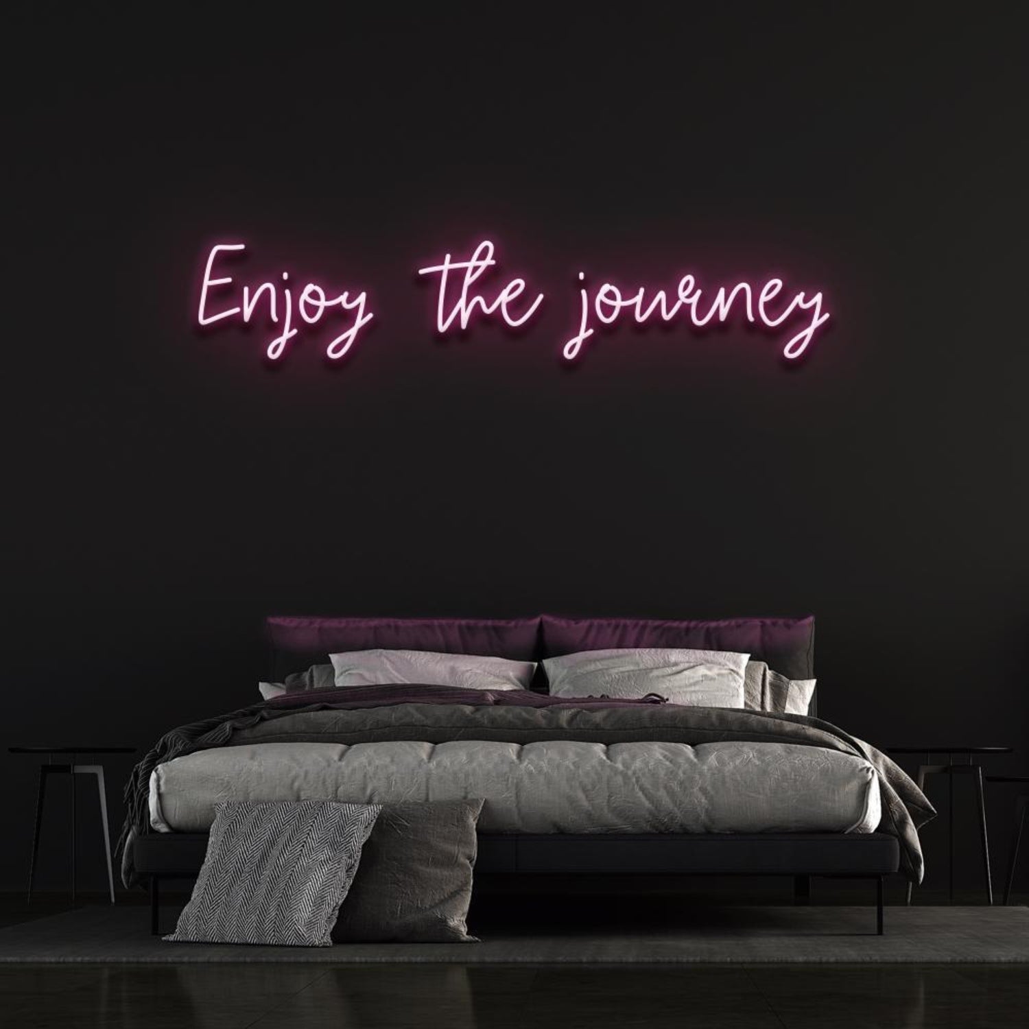 White Glow Enjoy The Journey Led Neon Sign Bedroom Wall Art Decor | Shineneon