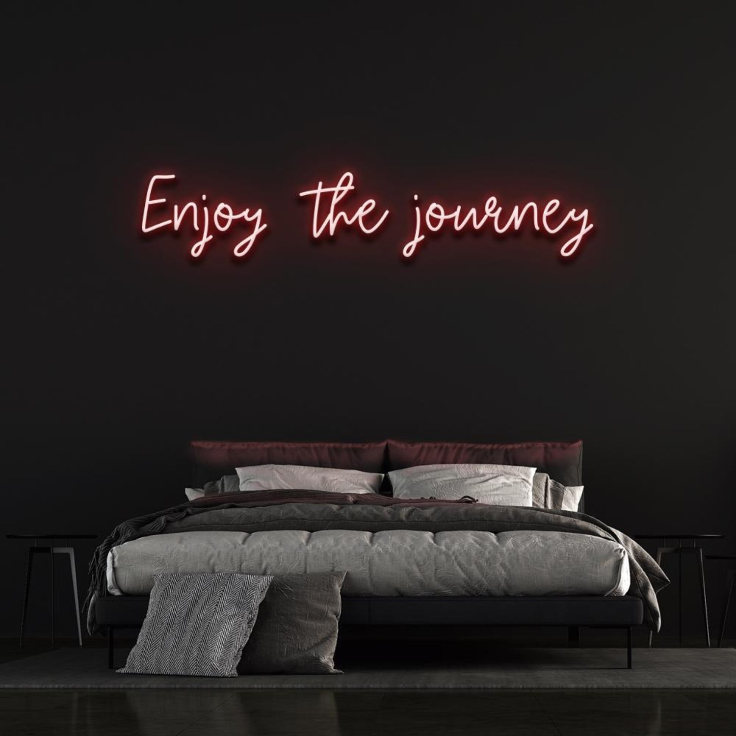 White Glow Enjoy The Journey Led Neon Sign Bedroom Wall Art Decor | Shineneon