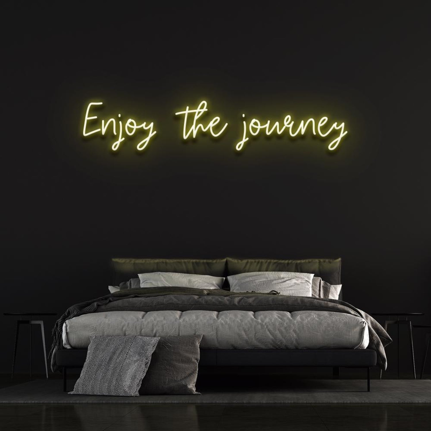 White Glow Enjoy The Journey Led Neon Sign Bedroom Wall Art Decor | Shineneon