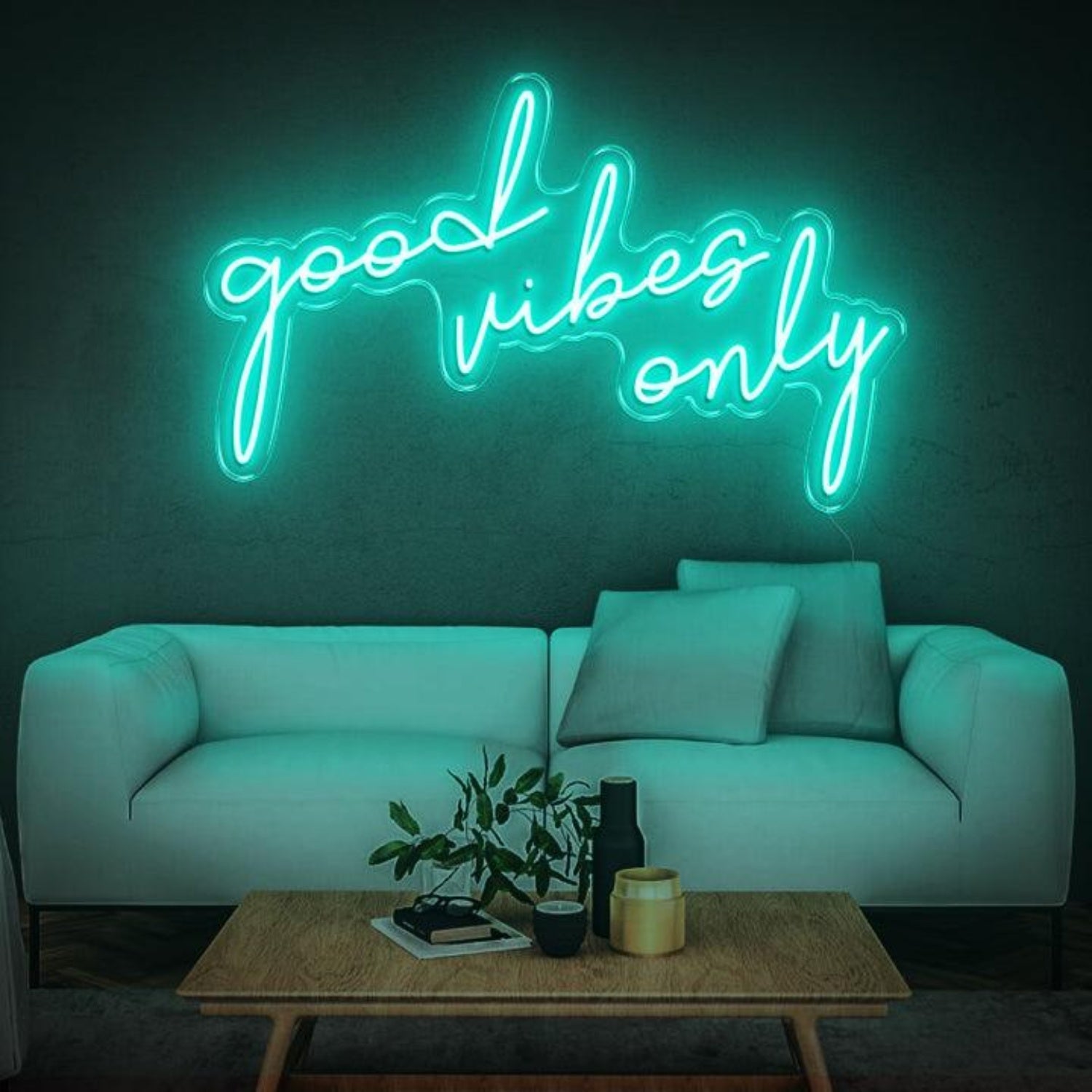 White Glow Good Vibes Only Led Neon Sign For Modern Home Decor | Shineneon