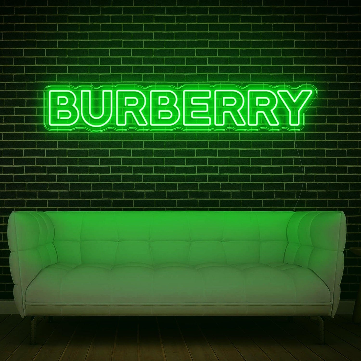 White Glowing Burberry Led Neon Sign For Luxe Interior Brand Display | Shineneon