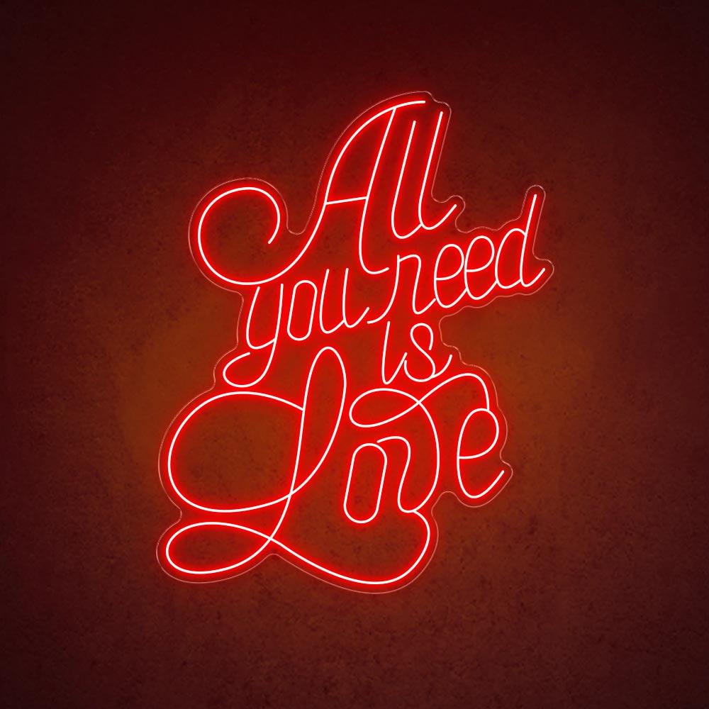 White Handwritten All You Need Is Love Led Neon Sign Wedding Party Decor | Shineneon