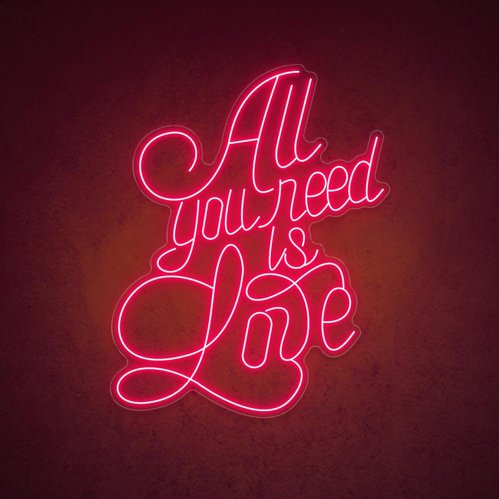 White Handwritten All You Need Is Love Led Neon Sign Wedding Party Decor | Shineneon