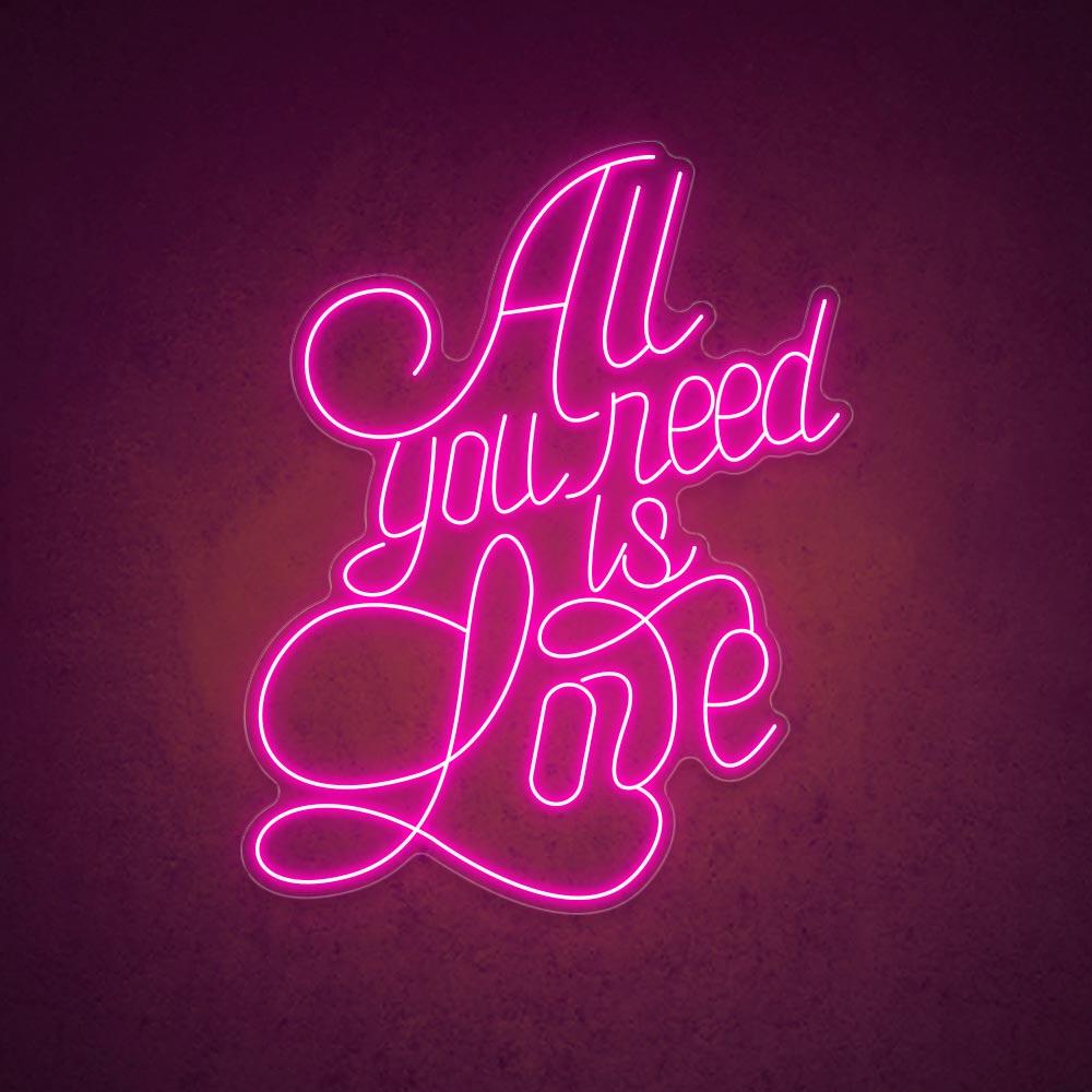 White Handwritten All You Need Is Love Led Neon Sign Wedding Party Decor | Shineneon