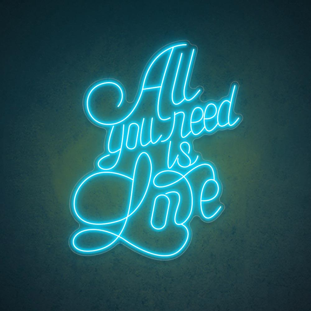 White Handwritten All You Need Is Love Led Neon Sign Wedding Party Decor | Shineneon